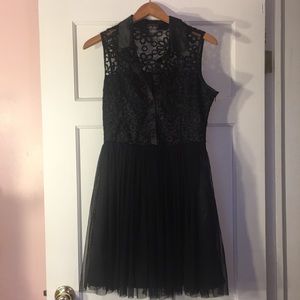 Black collared summer dress